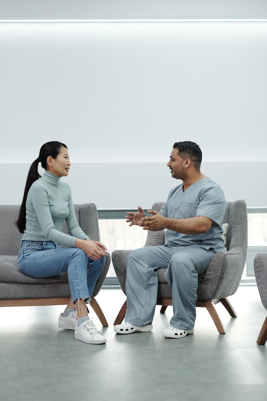 a doctor talking to a patient